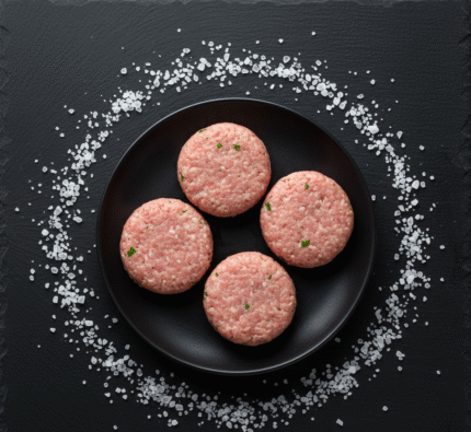 Fresh halal chicken burgers 4oz each — perfectly seasoned and ready to cook