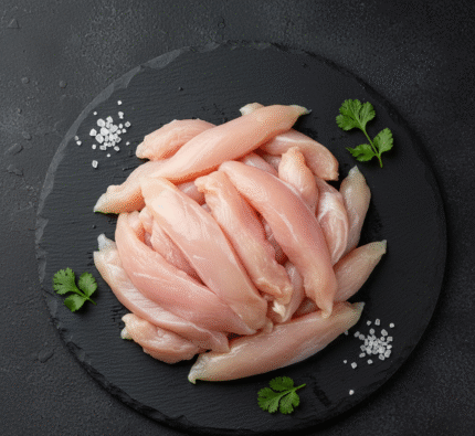 Fresh halal chicken breast strips from Milton Keynes butcher