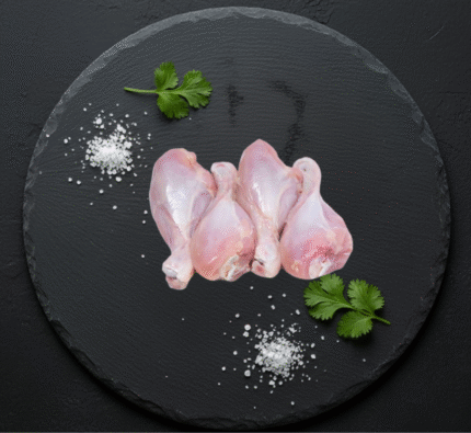 Fresh halal chicken drumsticks skin off from Milton Keynes butcher