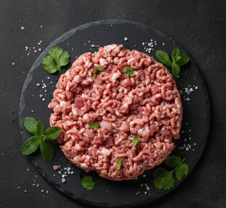 Fresh halal chicken mix mince prepared by butcher in Milton Keynes