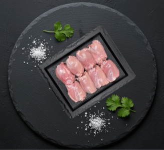 Fresh skinless chicken thigh with bone from halal butcher in Milton Keynes