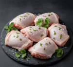 Fresh halal chicken thigh with bone from Milton Keynes butcher