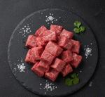 Fresh diced boneless beef cubes for curry or stew