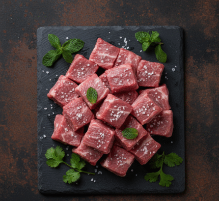 Fresh boneless lamb leg diced from halal butcher in Milton Keynes