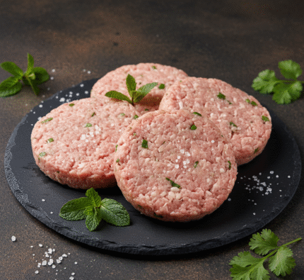 Fresh halal chicken burgers 4oz each, pack of 4, prepared by butcher in Milton Keynes