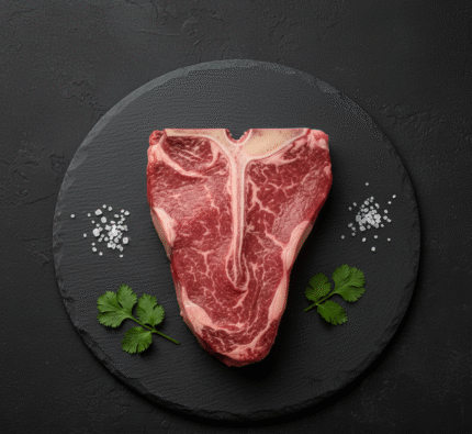 Premium Angus T-Bone Steak HMC Certified from halal butcher in Milton Keynes, UK — juicy, tender, and freshly cut