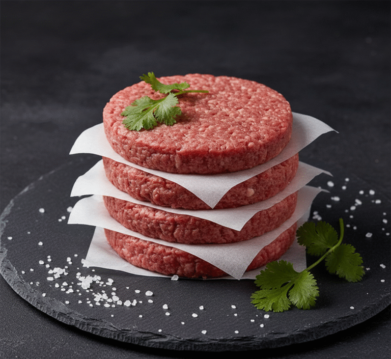 Fresh 4oz halal beef burgers from local butcher in Milton Keynes, UK — juicy and ready for grilling or BBQ
