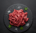 Fresh halal beef strips prepared by local butcher in Milton Keynes — perfect for stir fry and fajitas