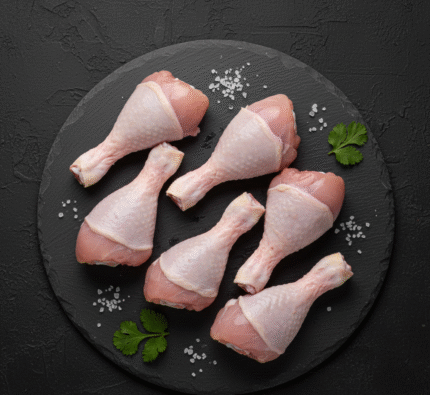 Fresh halal chicken drumsticks with skin on from Milton Keynes butcher