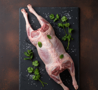 Whole fresh halal spring lamb from butcher in Milton Keynes
