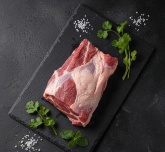 Fresh halal boneless mutton prepared by butcher in Milton Keynes