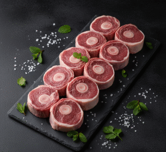 Fresh halal mutton neck chops prepared by butcher in Milton Keynes
