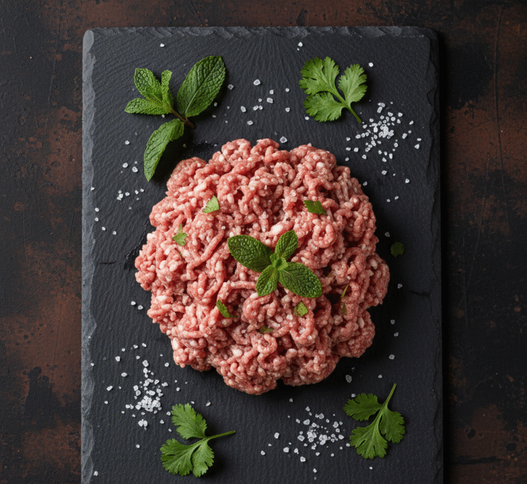 Fresh halal mutton shanks prepared by butcher in Milton Keynes