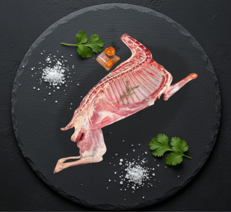 Fresh halal half mutton prepared by butcher in Milton Keynes