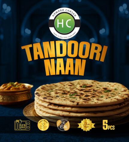 Fresh heated tandoori naan served with curry