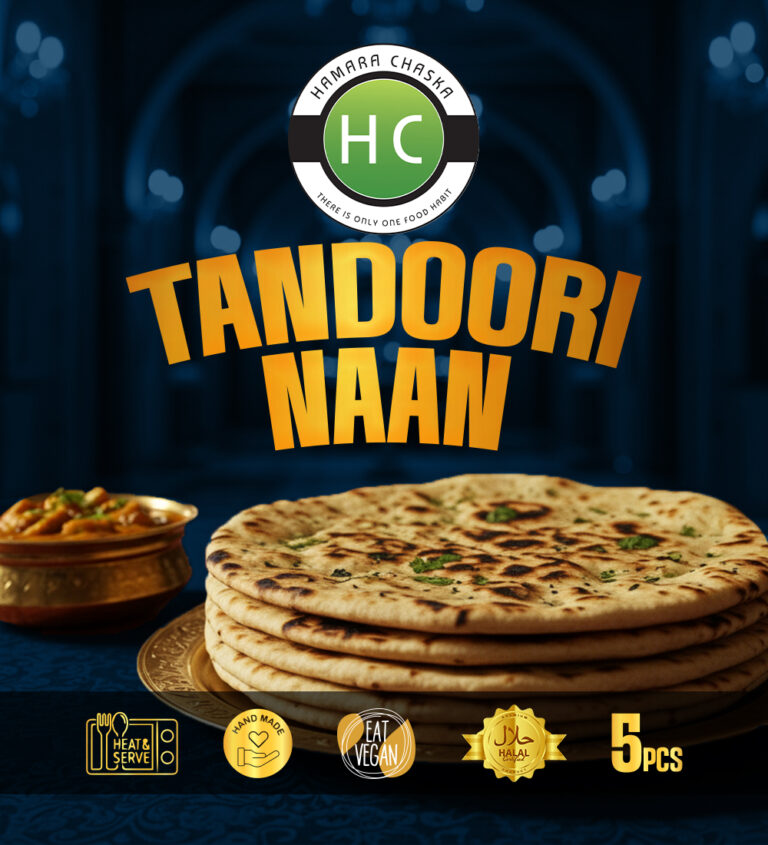 Fresh heated tandoori naan served with curry
